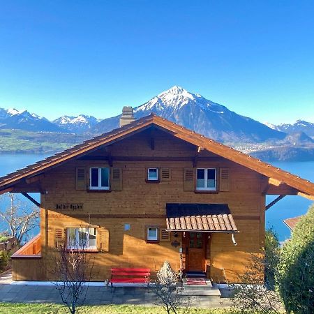 Chalet Egglen "Typical Swiss House, Best Views, Private Jacuzzi" Sigriswil Luaran gambar