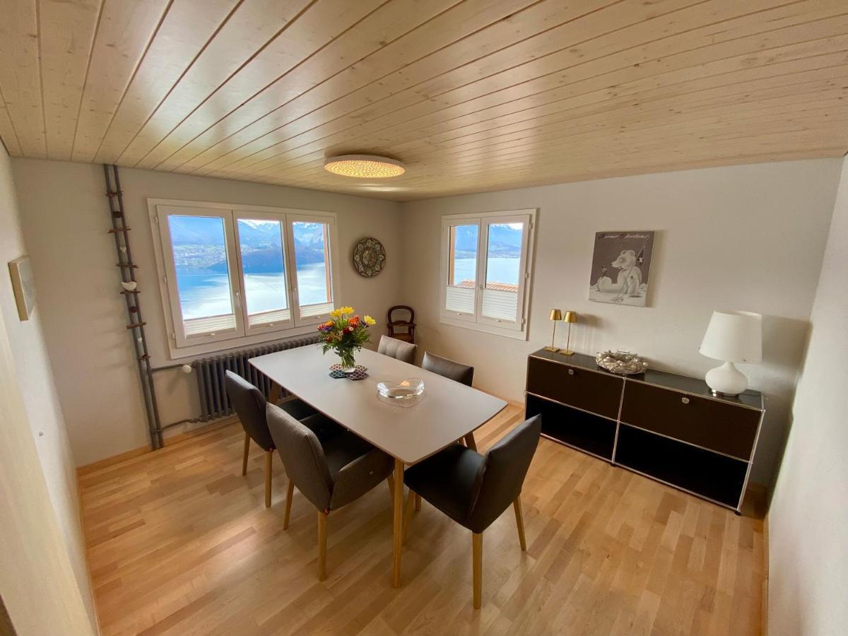 Chalet Egglen "Typical Swiss House, Best Views, Private Jacuzzi" Sigriswil Luaran gambar