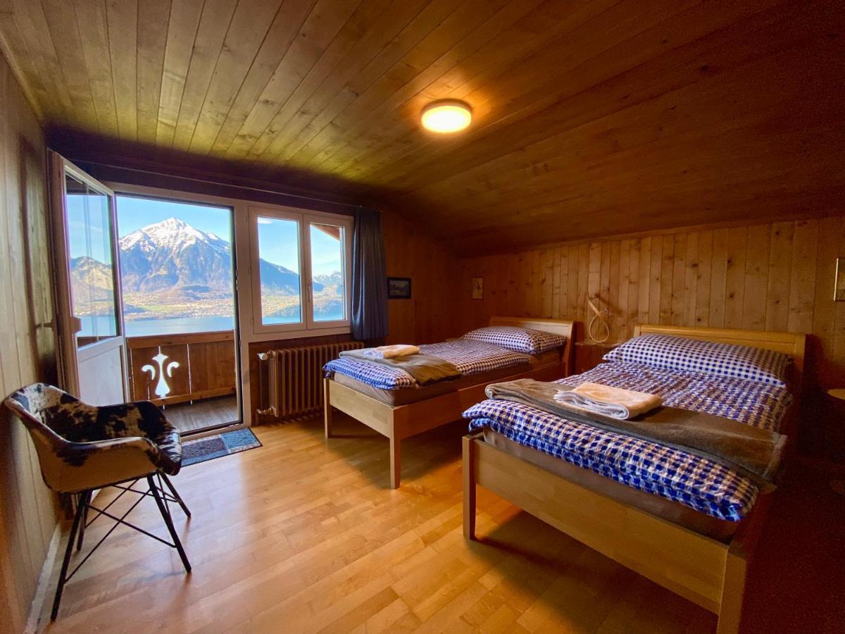 Chalet Egglen "Typical Swiss House, Best Views, Private Jacuzzi" Sigriswil Luaran gambar