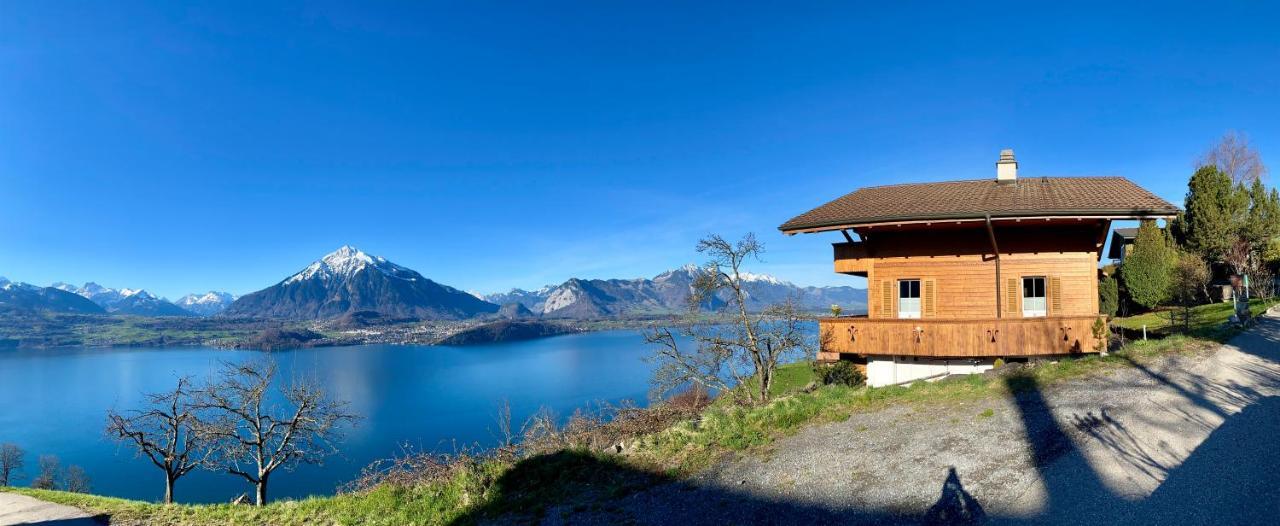Chalet Egglen "Typical Swiss House, Best Views, Private Jacuzzi" Sigriswil Luaran gambar
