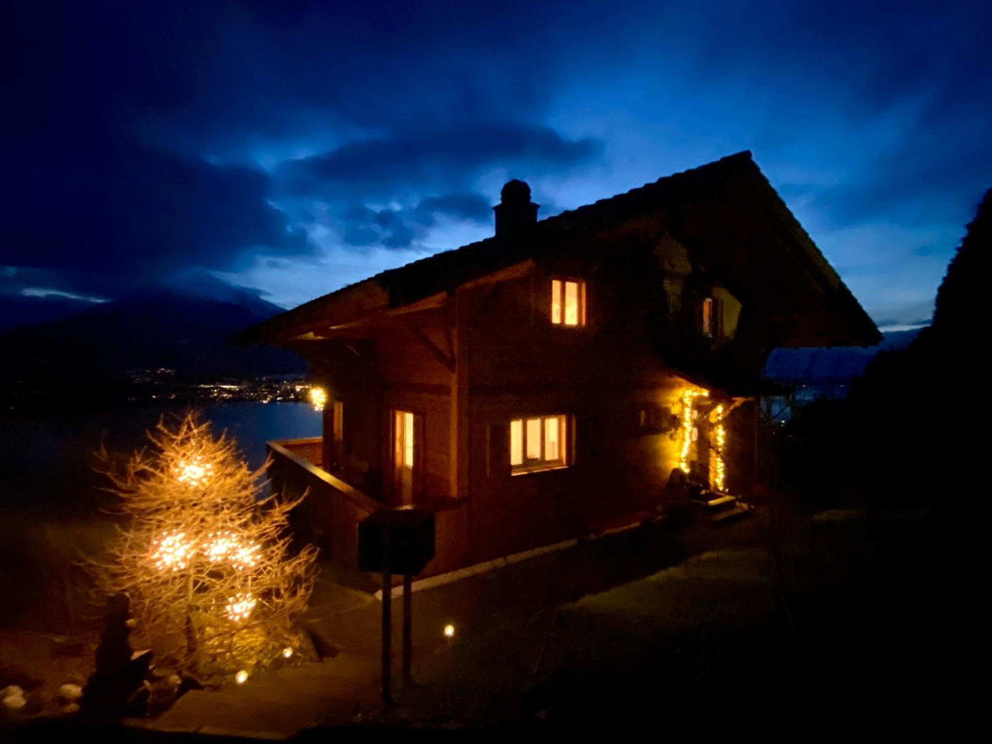 Chalet Egglen "Typical Swiss House, Best Views, Private Jacuzzi" Sigriswil Luaran gambar