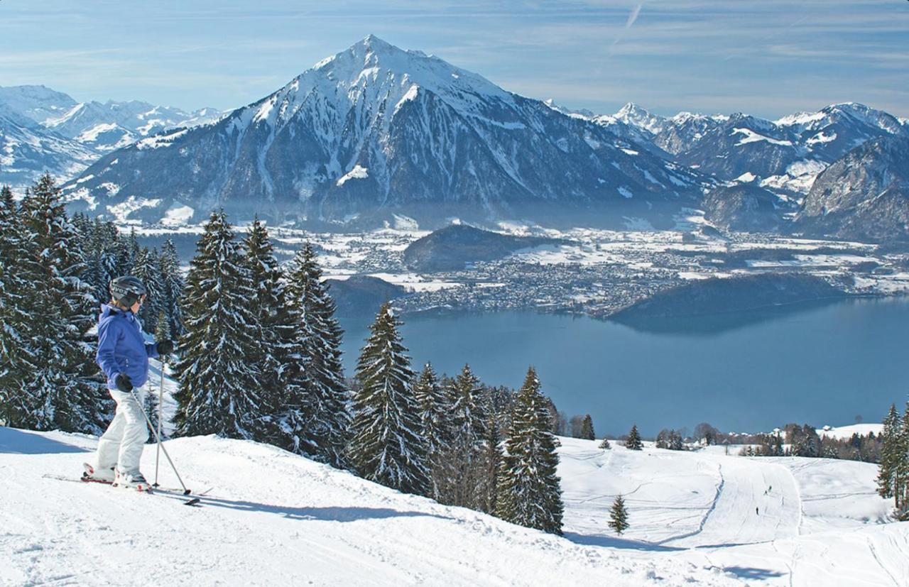 Chalet Egglen "Typical Swiss House, Best Views, Private Jacuzzi" Sigriswil Luaran gambar